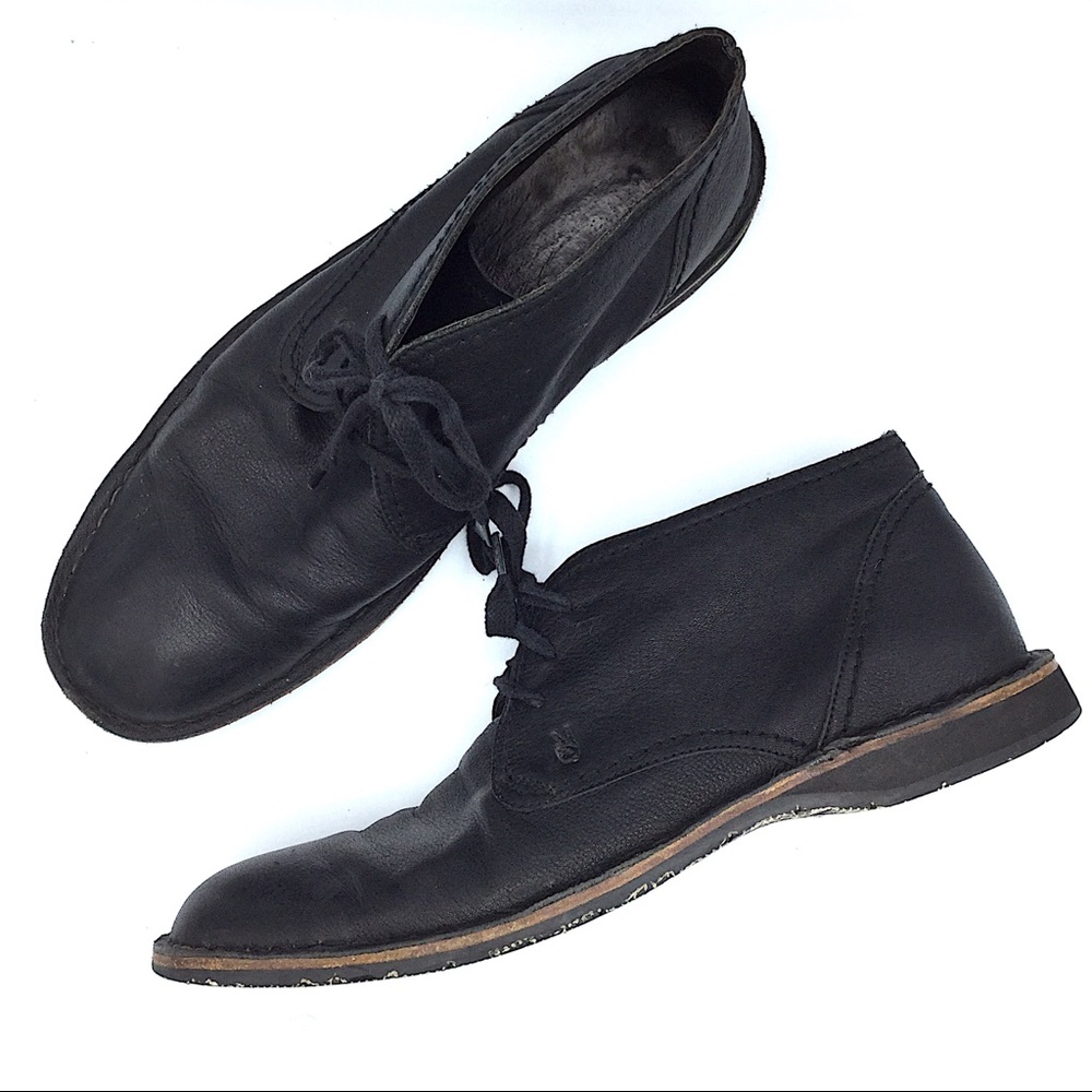 John Varvatos Black Leather Lace Up Boots 12